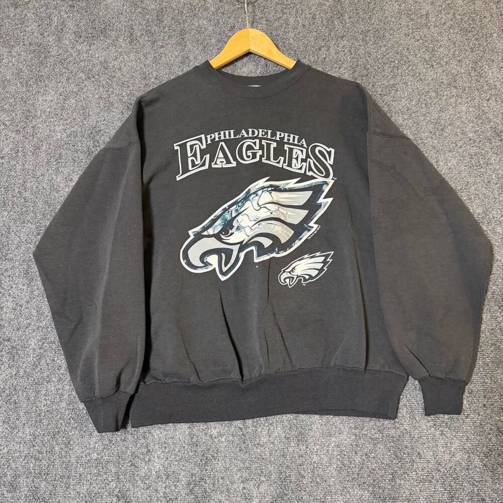 Vintage 1990’s Black Philadelphia Eagles NFL Football Crewneck Size Large